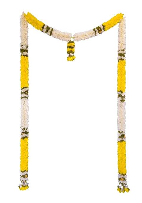Artificial Marigold Jasmine Door Toran Garland 65 Inch