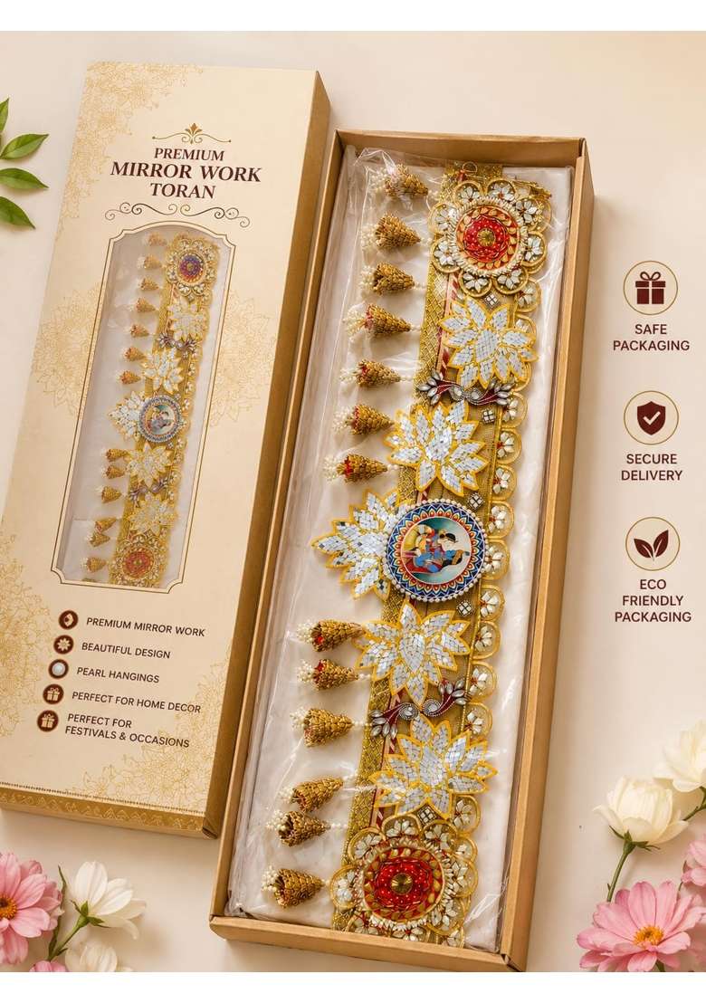 Decorative Door Toran with Mirror Work and Tassel Hangings for Every Fastival Decoration Like Diwali - Indya