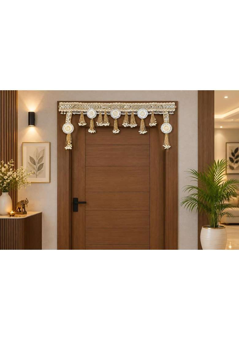 Pearl and Mirror Work Toran for Door Decoration - Indya