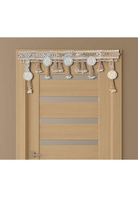 Pearl and Mirror Work Toran for Door Decoration