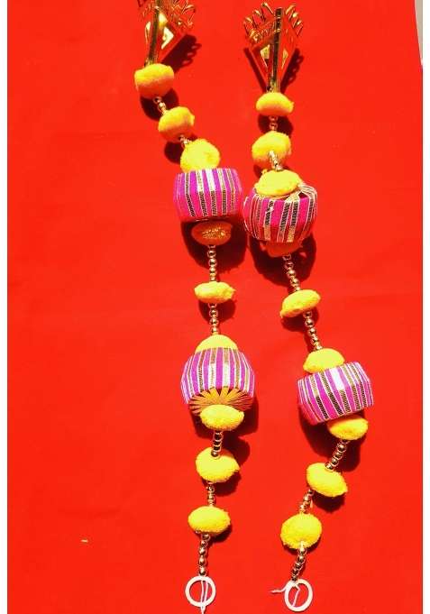 Pink Kriansh Creations Traditional Decorative Handmade Wall and Door Hanging Toran for Home Decor Pack of 10