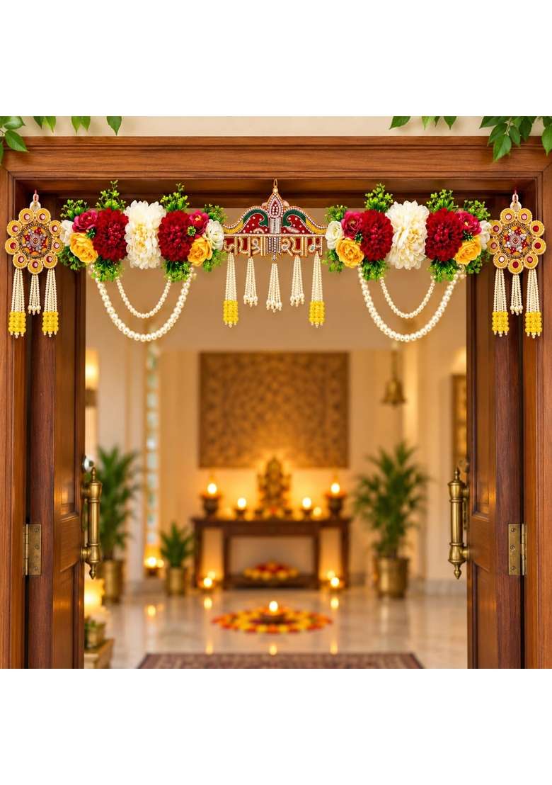 Adikala Jai Shri Shyam Floral Toran Bandhanwar for Door Entrance and Temple - Indya