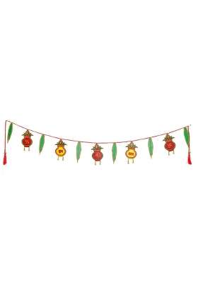 Multicolour Sadev Creations Shubh Labh Kalash Toran for Main Door Entrance and Festive Home Decor