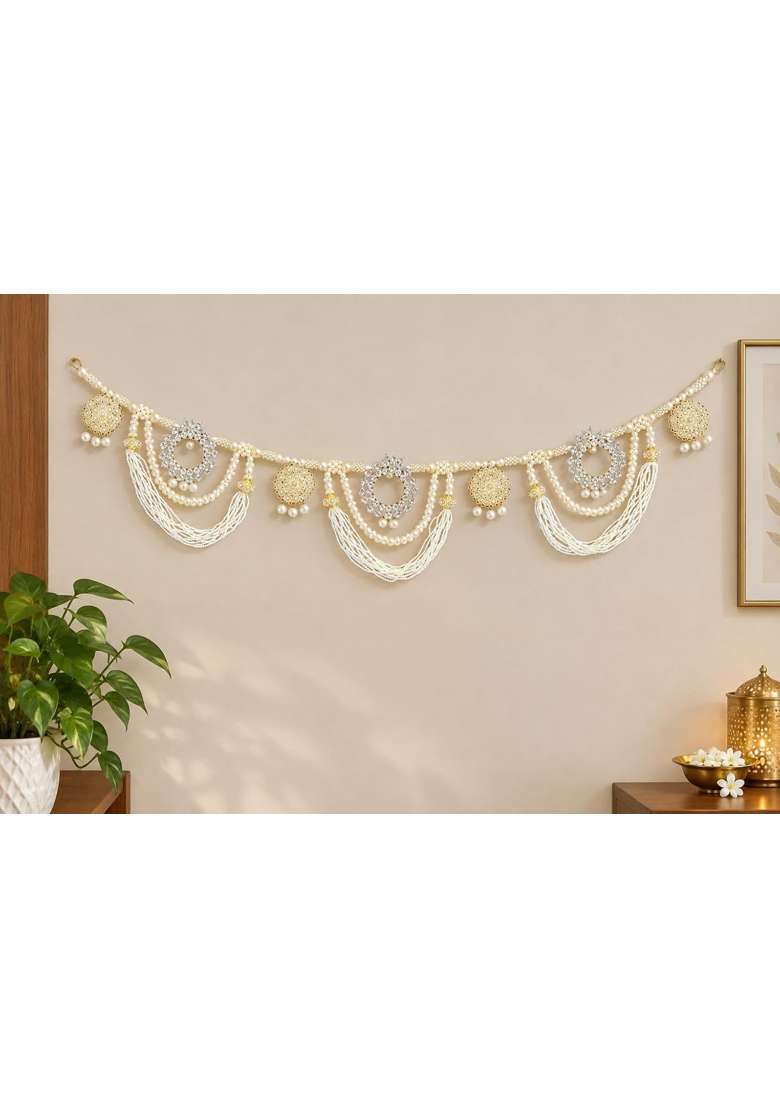 Pearl and Crystal Toran for Door Decoration - Indya