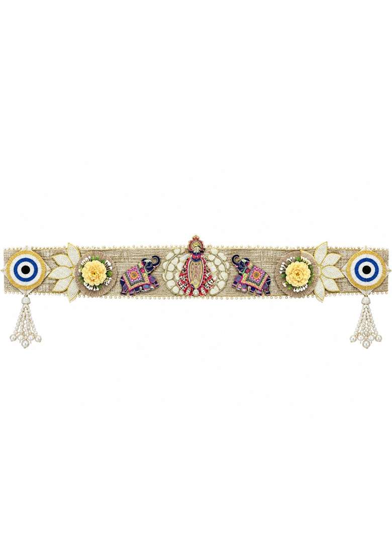 Shree JEE Toran Evil Eye Elephant Lotus Door Hanging - Indya