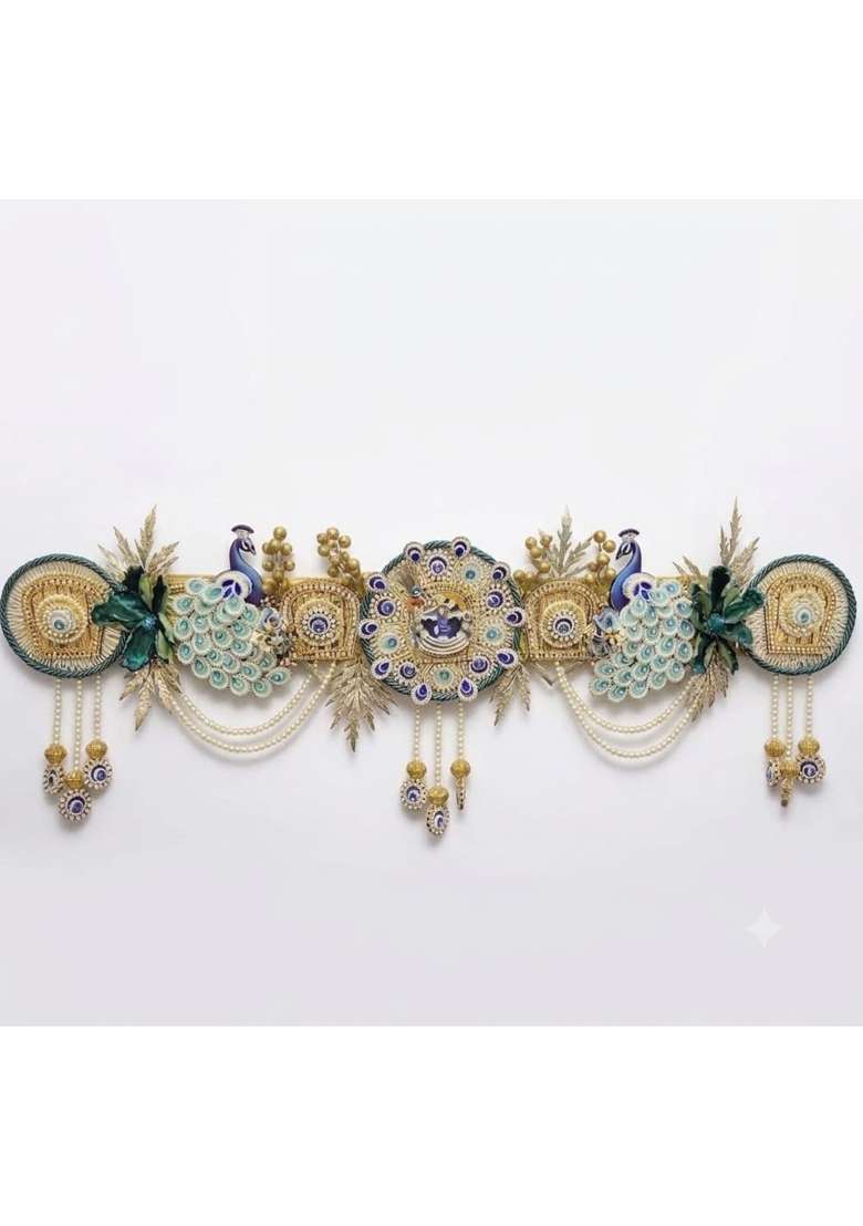 Decorative Peacock Toran with Pearl Chains and Beadwork - Indya