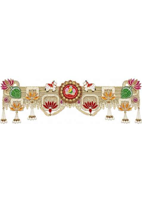 Handcrafted Toran Door Hanging with Ganesha Lotus and Beadwork