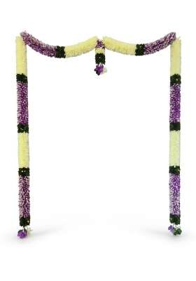 Artificial Flower Toran Door Hanging Garland Purple and White