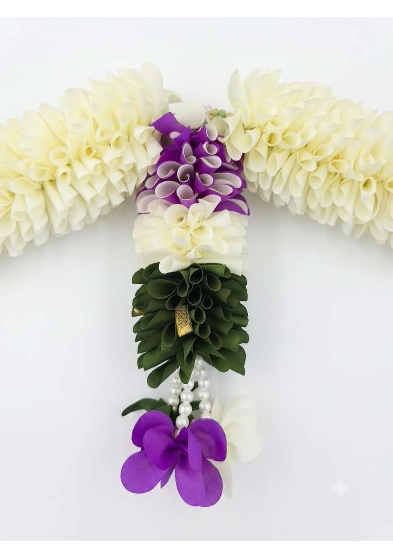 Artificial Flower Toran Door Hanging Garland Purple and White - Indya