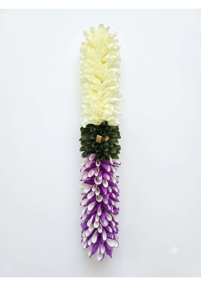 Artificial Flower Toran Door Hanging Garland Purple and White - Indya