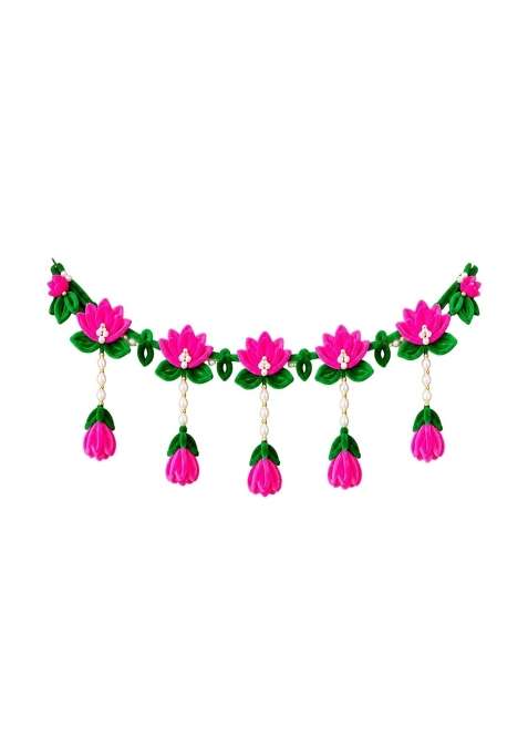 Arteemis Lotus Flower Toran Bandanwar 38 40 Inch Pink