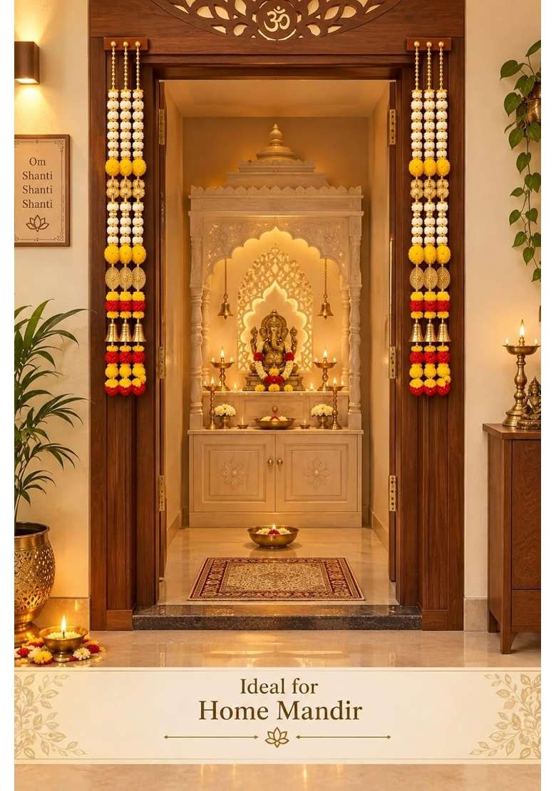 Vigen Decorative Door Hanging Toran with Bells and Beads - Indya