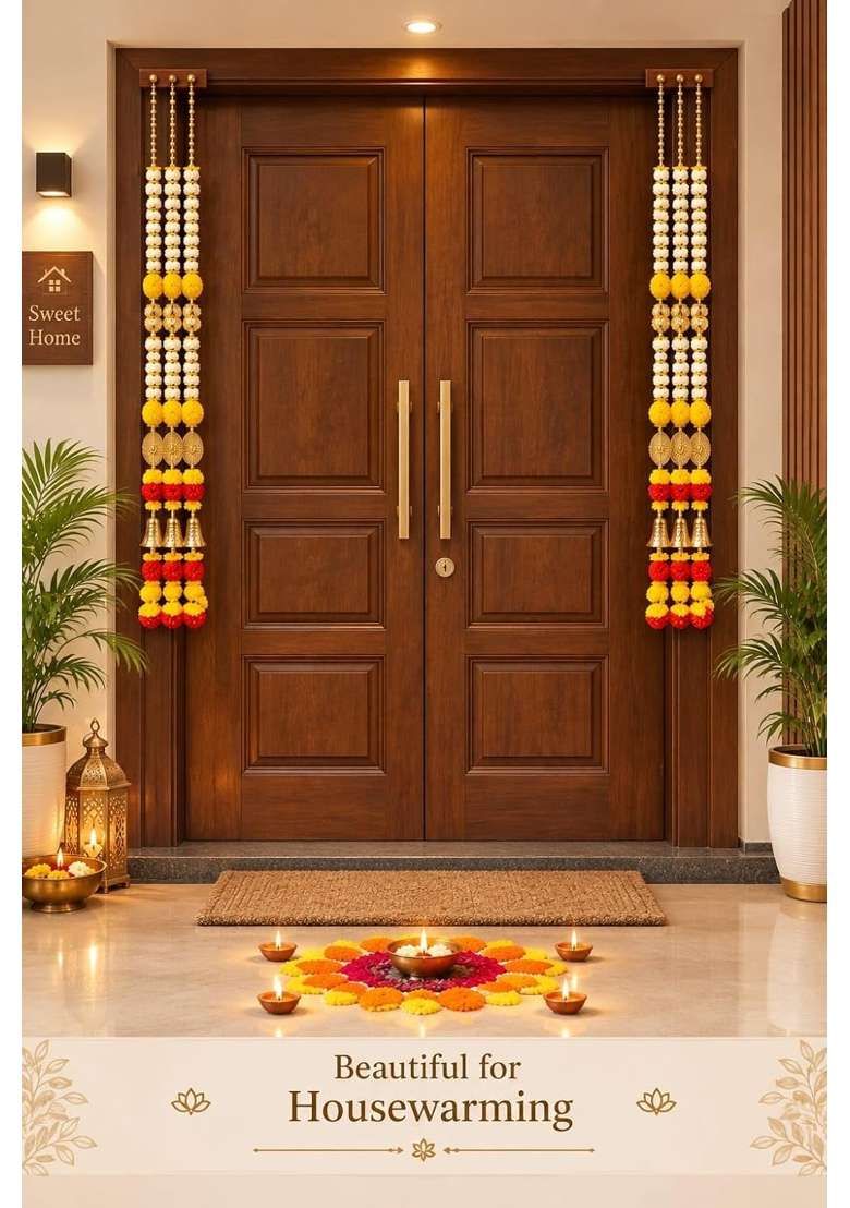 Vigen Decorative Door Hanging Toran with Bells and Beads - Indya