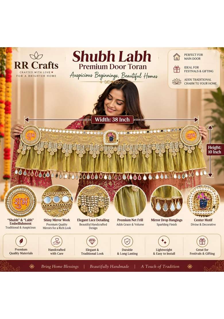 RR Crafts Shubh Labh Door Toran Decorative Banderwal for Main Door - Indya