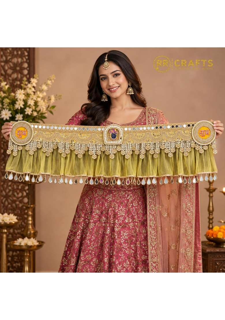 RR Crafts Shubh Labh Door Toran Decorative Banderwal for Main Door - Indya