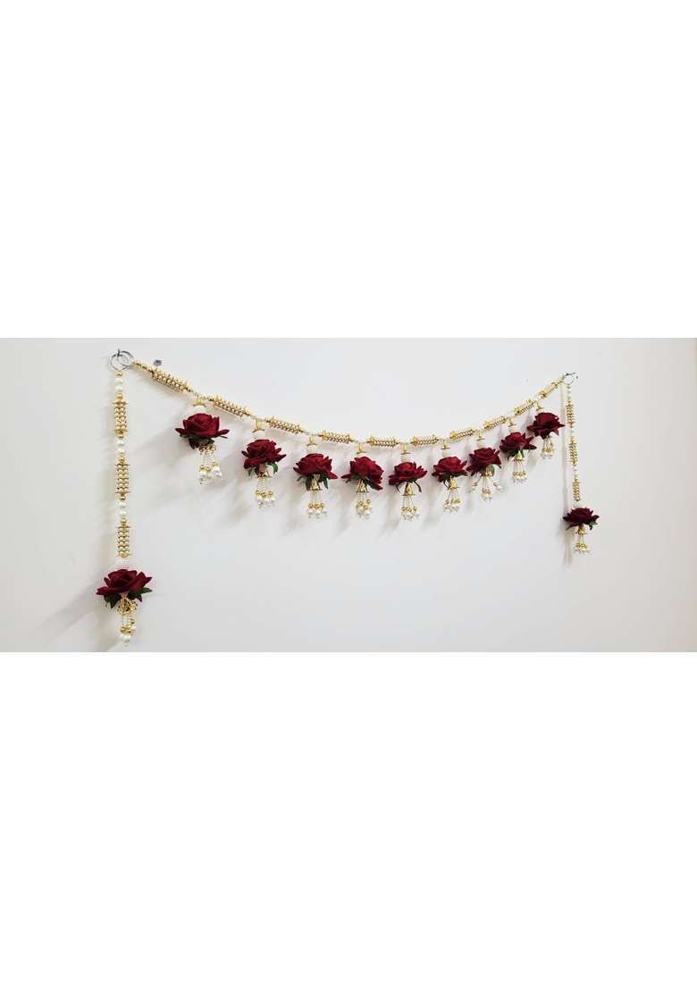 Shaktism Handmade Decoration Toran with Beads Moti Pompom Latkan Door Hanging Bandarwal - Indya
