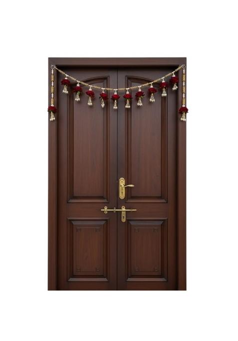 Shaktism Handmade Decoration Toran with Beads Moti Pompom Latkan Door Hanging Bandarwal