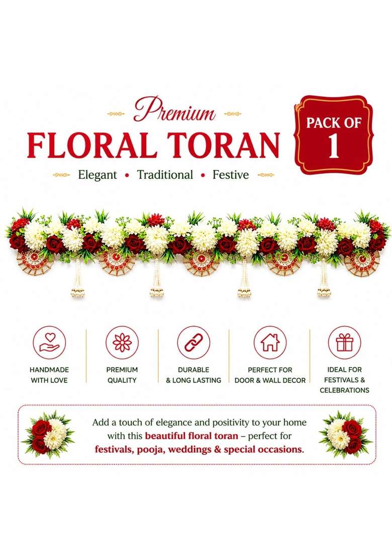 Adikala Multicolor Toran Bandhanwar for Door Entrance Temple Door - Indya