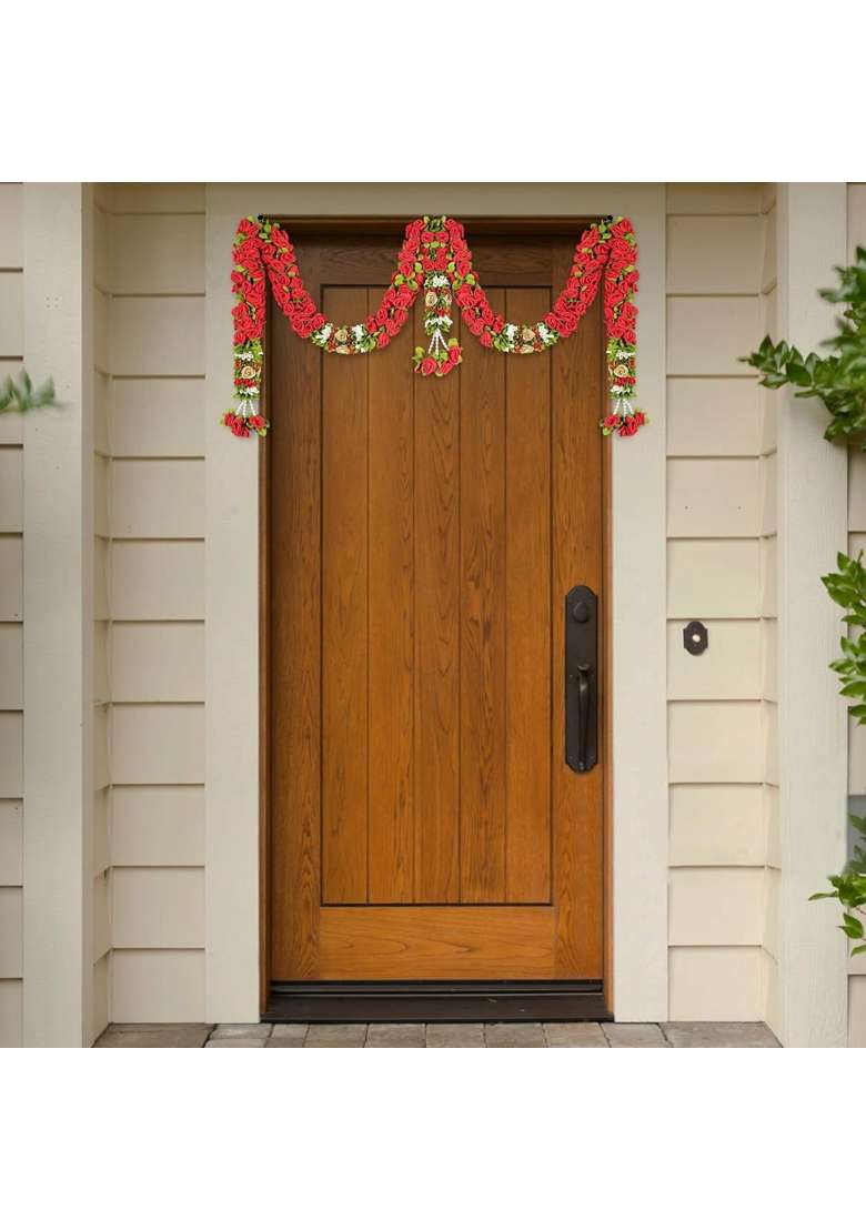 Veltic Rose Door Set Toran for Main Door Entrance Reusable Thoran for Mandir and Living Room Decor - Indya