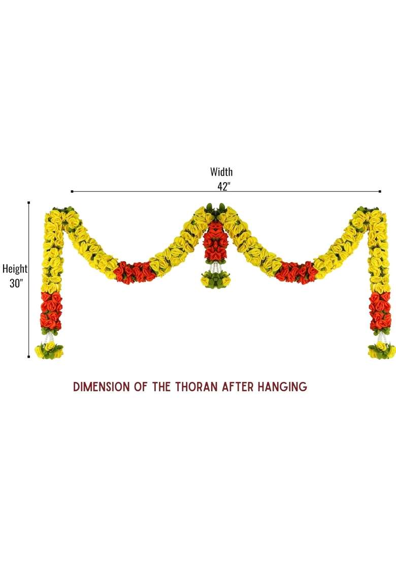 Daedal Crafters Rose Door Set Toran for Main Door Entrance - Indya