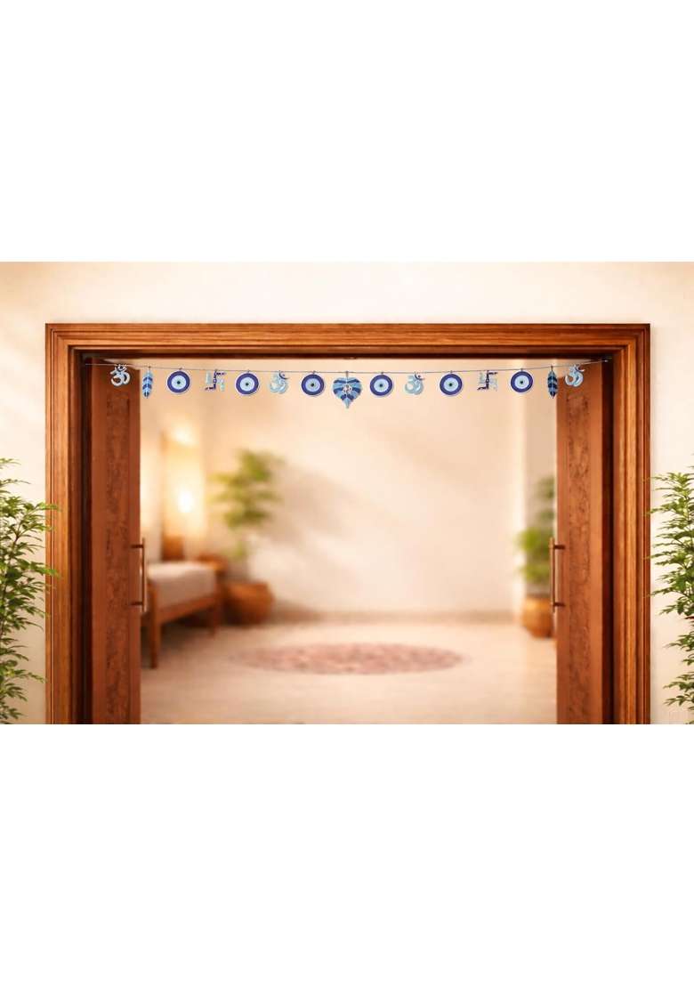 Badhai Box by Osasbazaar Toran for Main Door with Evil Eye Charms Wall Hanging - Indya