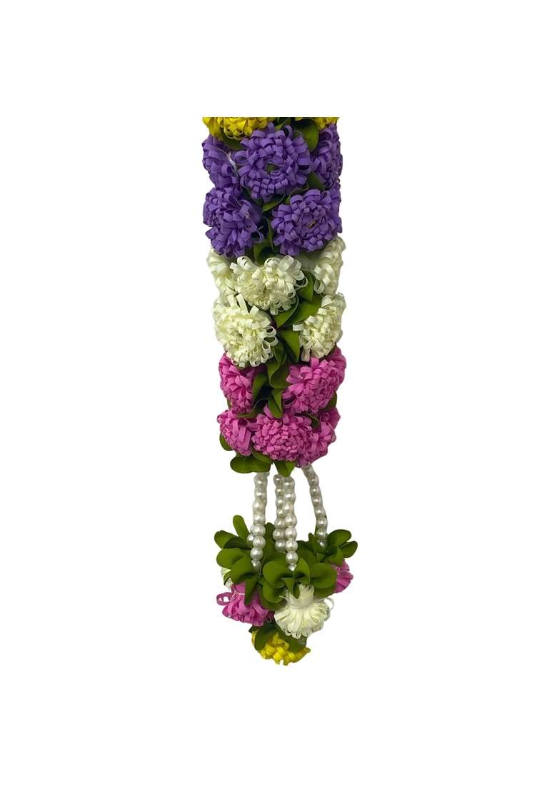 Daedal Crafters Cream and Pink Hanging Artificial Flower Toran for Main Door Entrance - Indya