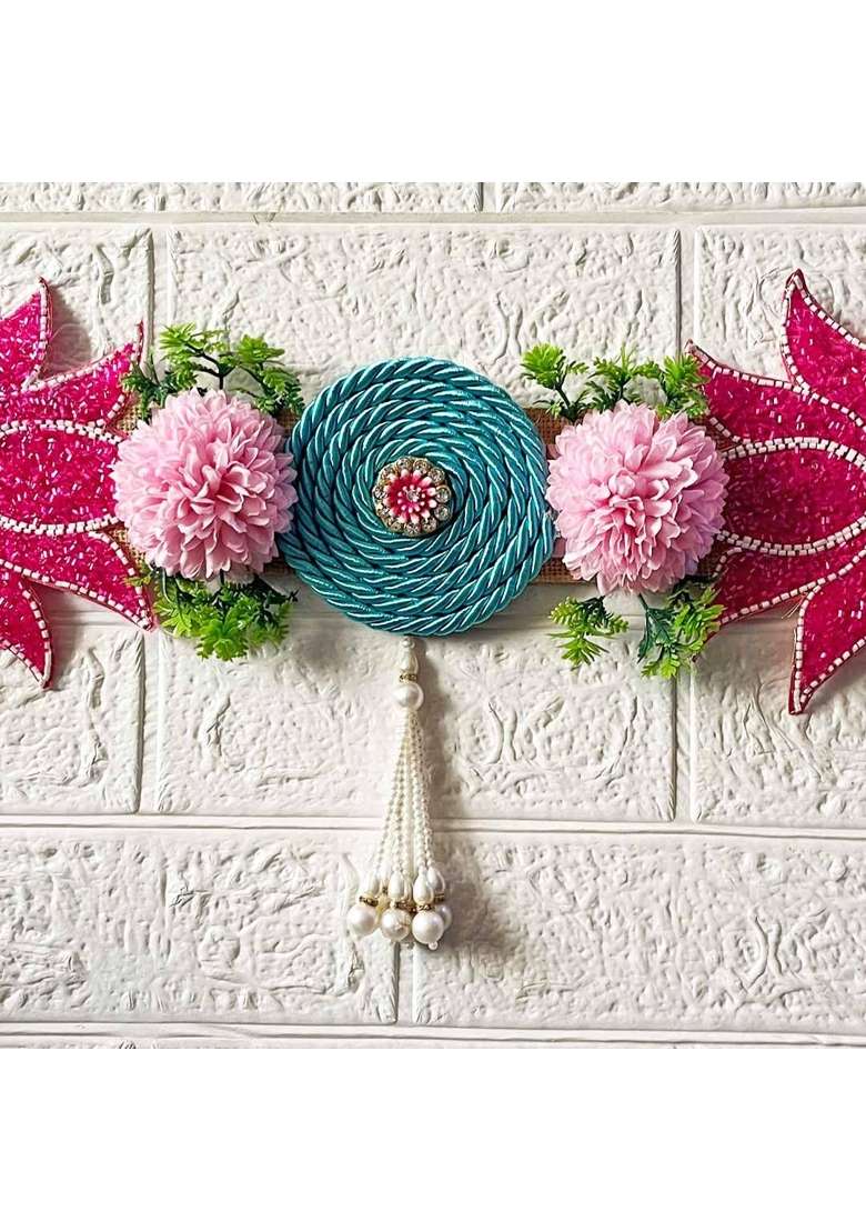 Craft Shop India Flower Toran for Door Wall Hanging Bandhanwar with Beads and Roses Diwali and Festival Decor - Indya