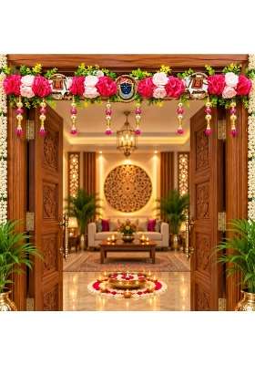Craft Shop India Shrinathji Cow Floral Toran Bandhanwar for Door Entrance and Temple
