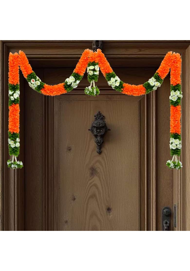 Daedal Crafters Rajinigandha Beige Doorway Toran for Main Door Entrance - Indya