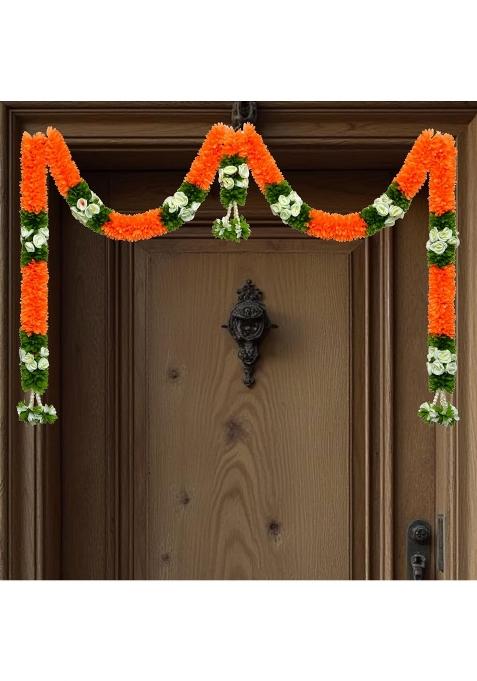Daedal Crafters Rajinigandha Beige Doorway Toran for Main Door Entrance