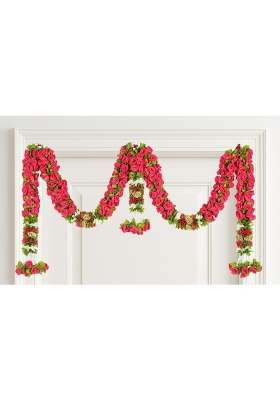 Veltic Rose Door Set Pink Artificial Doorway Flower Toran Hanging Ve01P 6 CM