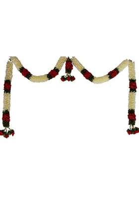 Daedal Crafters Rajinigandha Cream Doorway Toran for Main Door Entrance