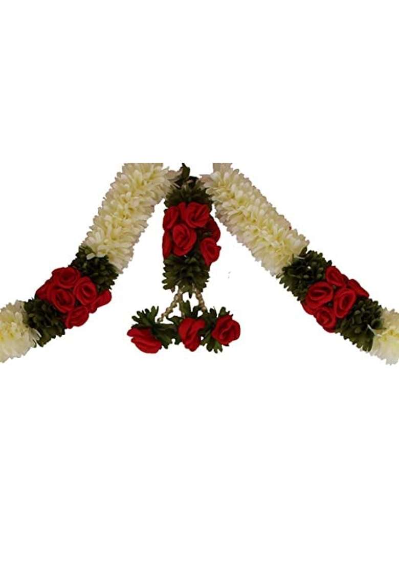 Daedal Crafters Rajinigandha Cream Doorway Toran for Main Door Entrance - Indya