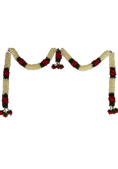 Daedal Crafters Rajinigandha Cream Doorway Toran for Main Door Entrance