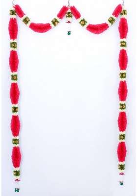 Daedal Crafters Dhamuru Dark Pink Doorway Flower Toran for Main Door Entrance