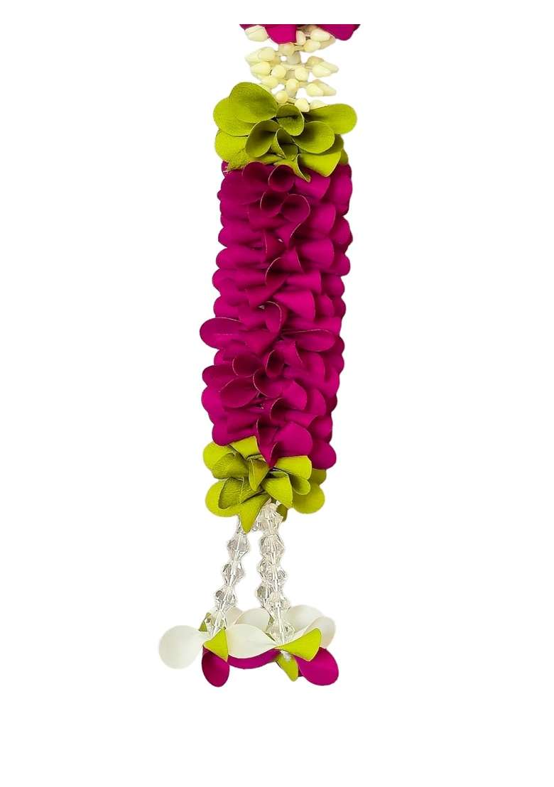 Artificial Flower Toran Magenta White Door Garland 41x52 - Indya