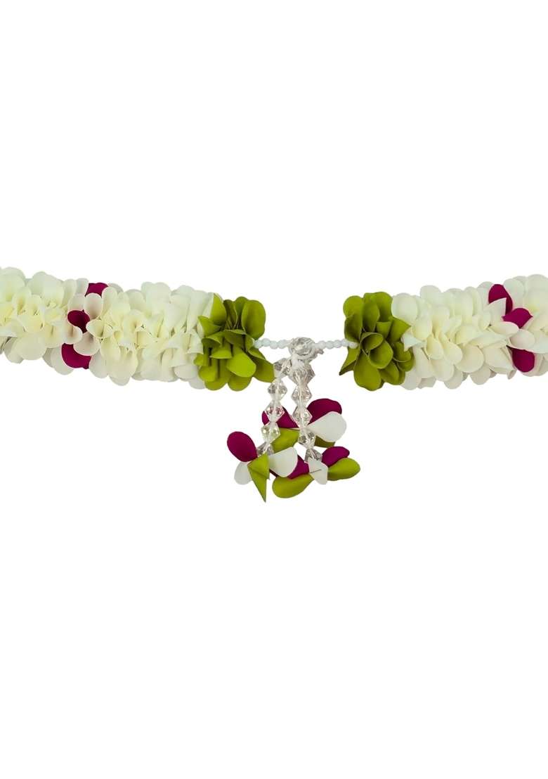 Artificial Flower Toran Magenta White Door Garland 41x52 - Indya