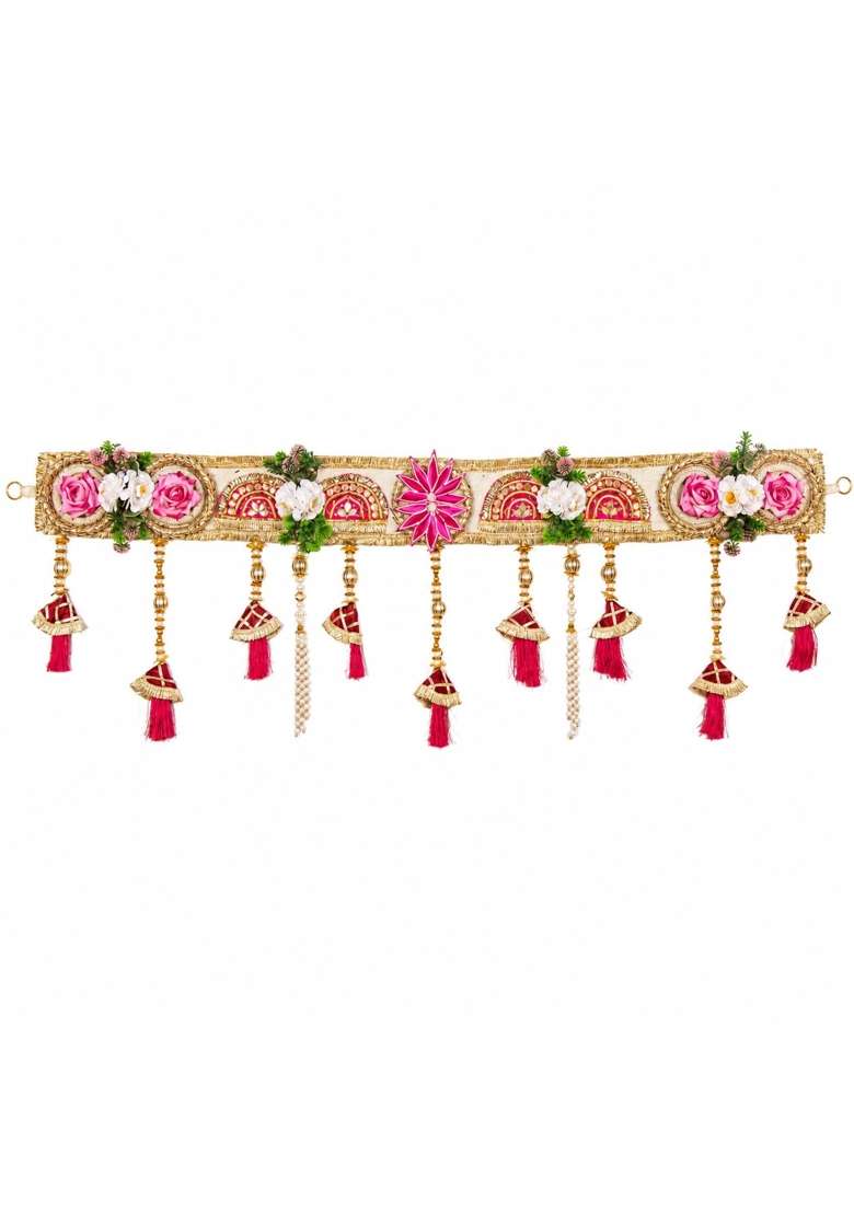 Kaameri Bazaar Multicolour Festive Toran for Main Door Decorative Bandhanwar Door Hanging with Artificial - Indya