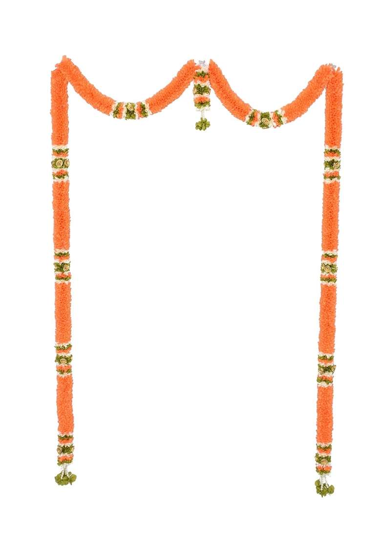 Daedal Crafters Mini Thoma Beige Doorway Flower Toran for Main Door Entrance - Indya