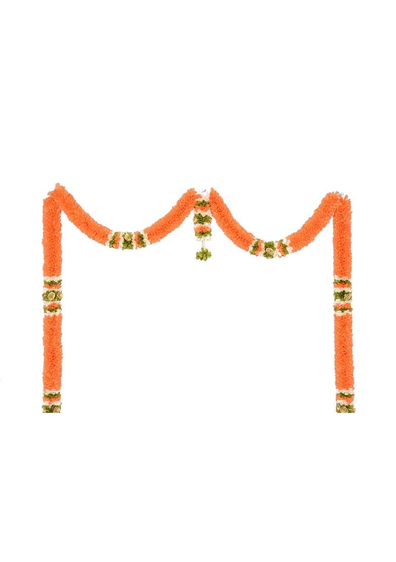 Daedal Crafters Mini Thoma Beige Doorway Flower Toran for Main Door Entrance - Indya