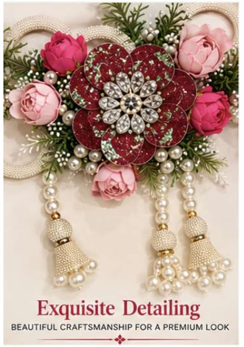 Multicolour Diwali Bandhanwar Toran Floral Pearl Door Hanging Decoration - Indya