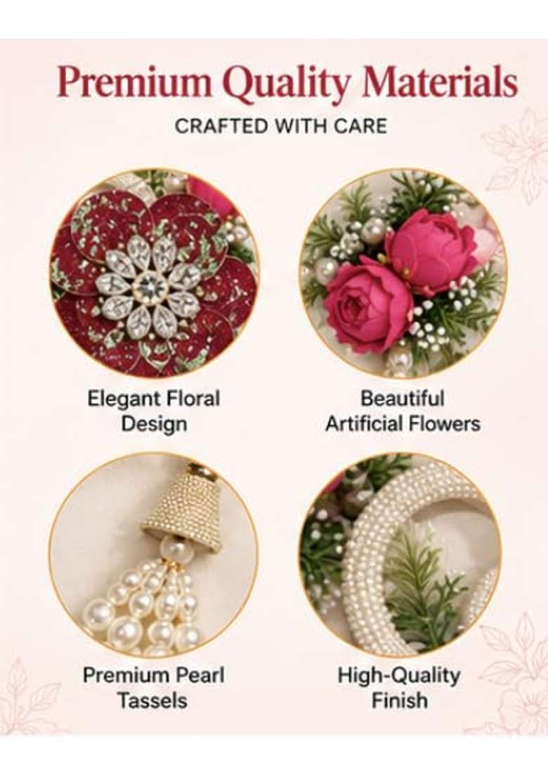 Multicolour Diwali Bandhanwar Toran Floral Pearl Door Hanging Decoration - Indya