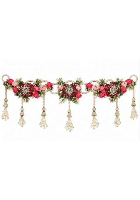 Multicolour Diwali Bandhanwar Toran Floral Pearl Door Hanging Decoration