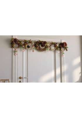 Bankim Multicolor Large Decorative Door Toran Bandhanwar with Jute Plastic Flowers and Metal for Home Entrance