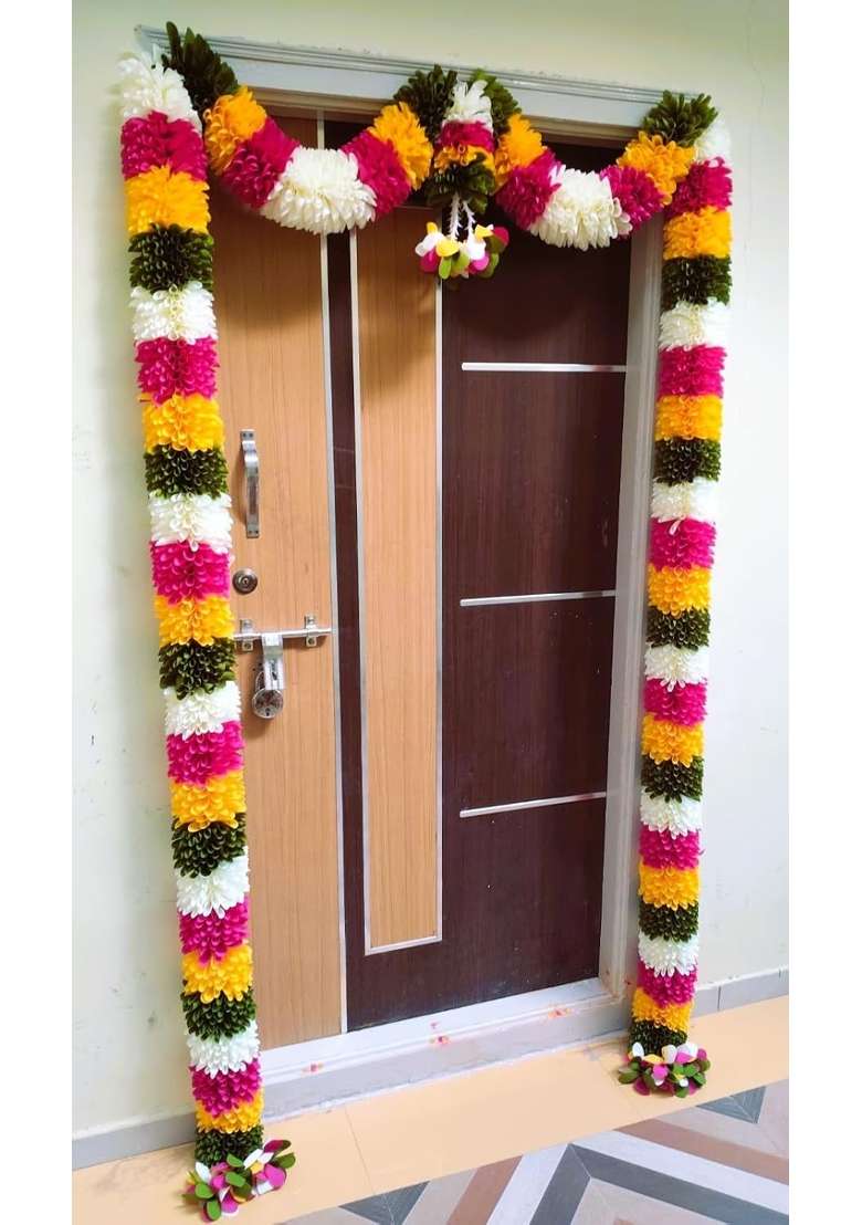 Dry Garland World Door Toran Hanging for Main Door Entrance Pooja Room Mandir and Home Decor Item in Festivals - Indya