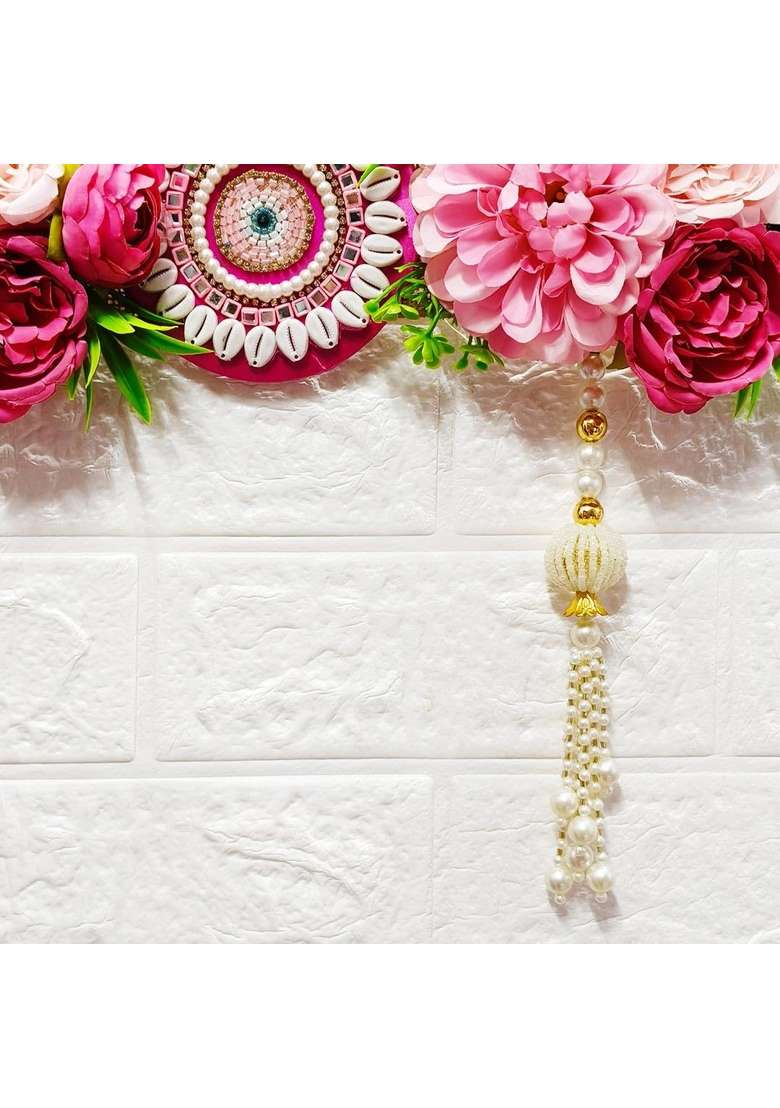 Craft Shop India Flower Toran for Door Wall Hanging Bandhanwar with Beads and Roses Diwali and Festival Decor - Indya