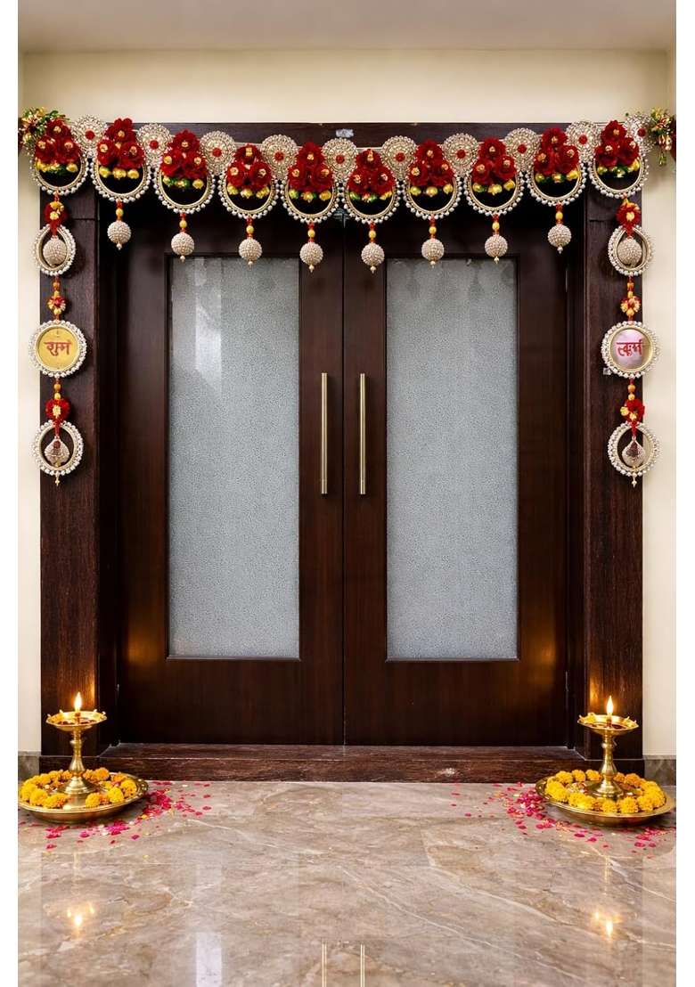 Sellplus Handmade Bandhanwar Multicolor Artificial Floral Decorations Pack of 1 - Indya