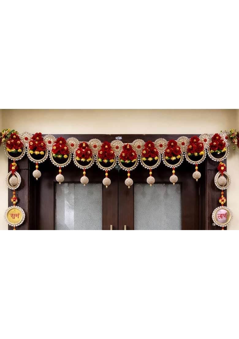 Sellplus Handmade Bandhanwar Multicolor Artificial Floral Decorations Pack of 1 - Indya