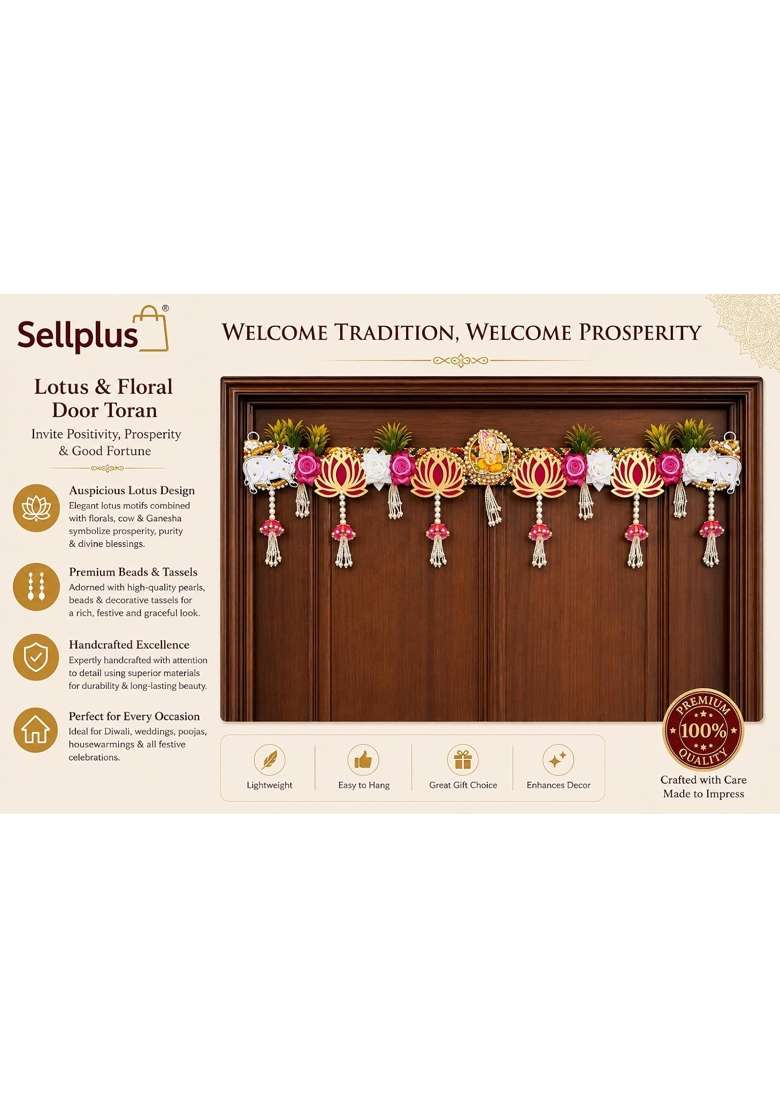 Sellplus Handmade Bandhanwar Flower Decorations Traditional Indian Bandhanwar Toran Hanging for Main Pack of 1 - Indya