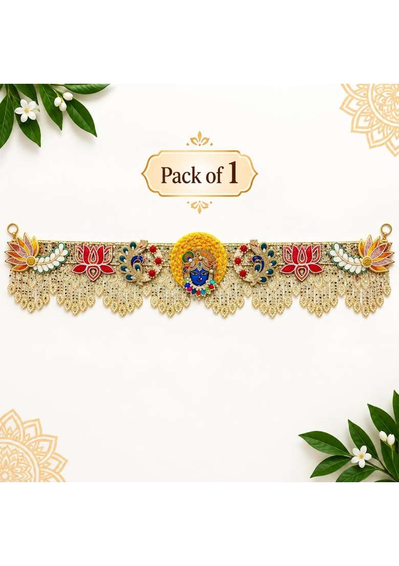 Craft Shop India Shreenathji Lotus Lace Toran Bandhanwar for Door Entrance and Temple - Indya